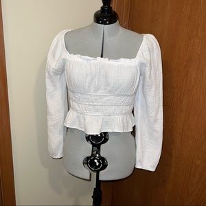 White Puffy Sleeve Top